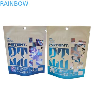 In kỹ thuật số Holographic 3.5g Cali Packs 4x5 Sachet Aluminium Foil không đều Nấm kẹo cao su Bao bì cắt đứt túi Mylar