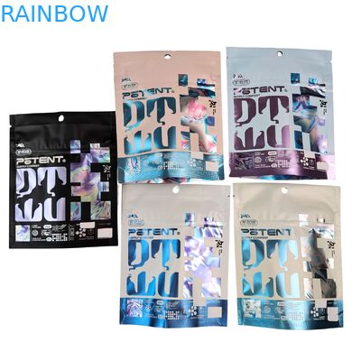 In kỹ thuật số Holographic 3.5g Cali Packs 4x5 Sachet Aluminium Foil không đều Nấm kẹo cao su Bao bì cắt đứt túi Mylar