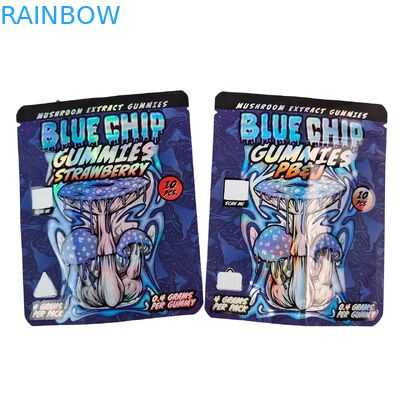 Die Cut Cali 3.5g 7g 14g 28g Mylar Bags cho kẹo cao su nhai kẹo cao su Holographic Smell Proof Ziplock Bag