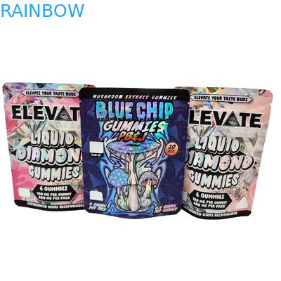 Die Cut Cali 3.5g 7g 14g 28g Mylar Bags cho kẹo cao su nhai kẹo cao su Holographic Smell Proof Ziplock Bag