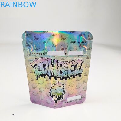 Túi Mylar Holographic Có Thể Đóng Lại Chống Mùi Đứng Lên Túi 3.5g/7g/1oz/1lb Kẹo Dẻo Túi Nhựa Với Khóa Kéo