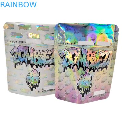 Túi Mylar Holographic Có Thể Đóng Lại Chống Mùi Đứng Lên Túi 3.5g/7g/1oz/1lb Kẹo Dẻo Túi Nhựa Với Khóa Kéo