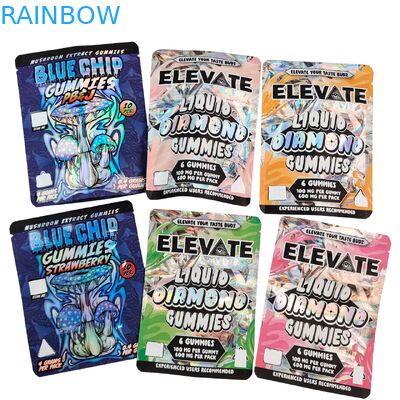 3.5g Mylar Bags nấm chiết xuất kẹo cao su Bao bì Doypack Wtih Zipper chống mùi Stand up pouch