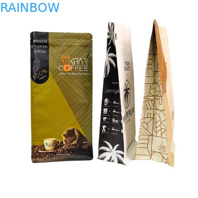 Túi cà phê hạt có khóa kéo đứng tùy chỉnh với van