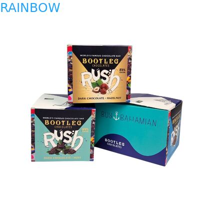 Recyclable Paper Cardboard Display Box for Chocolate Bar Packing Nutrition bar Display Box and Back Seal Bag