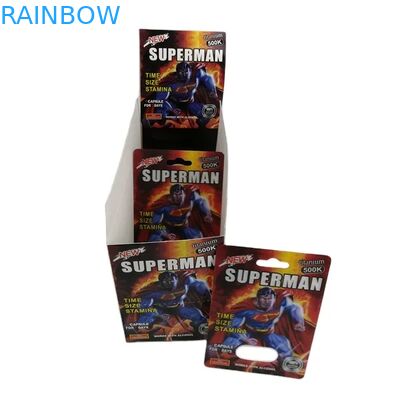 Đồ bán buôn Custom Rhino 100k 150k 200k Capsule Enhancement Pills Medicine 3d Packaging Card with Paper Display Box