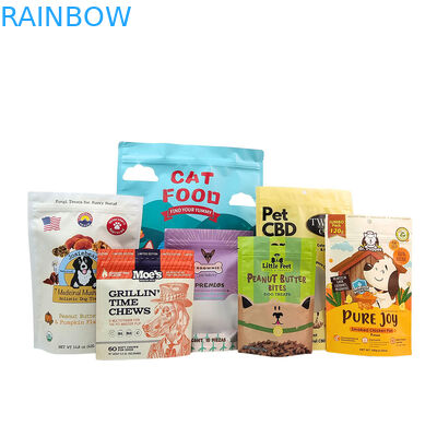 Túi đứng có thể tái sử dụng thân thiện với môi trường, độ dày 50-200 micron để đóng gói thức ăn cho thú cưng