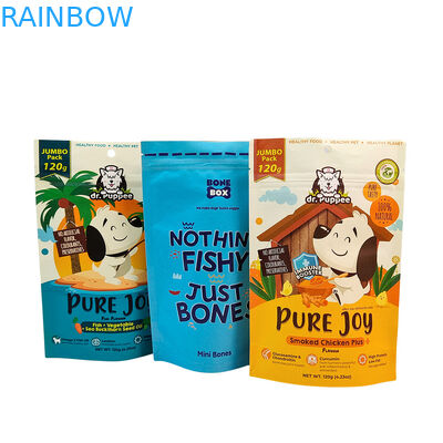 Túi đứng có thể tái sử dụng thân thiện với môi trường, độ dày 50-200 micron để đóng gói thức ăn cho thú cưng