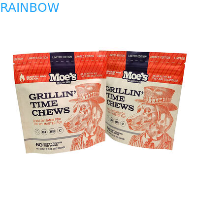 Túi đứng có thể tái sử dụng thân thiện với môi trường, độ dày 50-200 micron để đóng gói thức ăn cho thú cưng