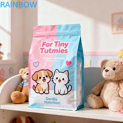 Chất liệu phân hủy sinh học theo yêu cầu thức ăn thức ăn Mylar Bags Side Gusset Pouch Dog Cat Pet Food Zipper Bag with Valve