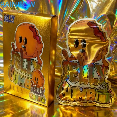 Túi Mylar in tùy chỉnh 3.5g có thể đóng lại được để đóng gói đồ ăn nhẹ, túi đứng