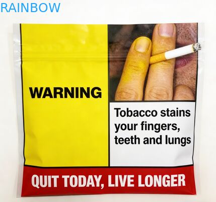 Túi thuốc lá điếu có thể đóng lại 3 mặt niêm phong 25g 30g 40g 50g 100g, bao đựng thuốc lá cuốn với khóa kéo