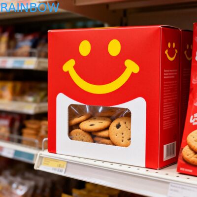Custom Biodegradable Foldable Snack Display Box With Transparent Windows For Retail Stores