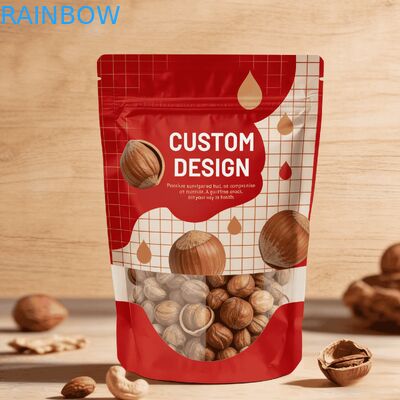 Túi đựng thực phẩm bằng nhựa tái chế in kỹ thuật số tùy chỉnh chất lượng cao với túi đứng có hàn nhiệt