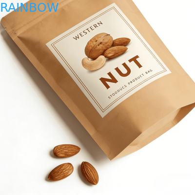 Customized Digital Printing Kraft Paper Heat Seal Stand Bag With Window For Pet Food & Snacks Moistureproof