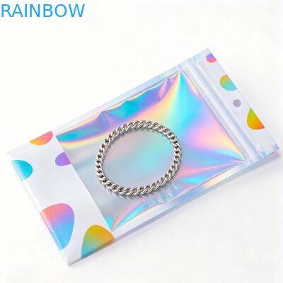 Bao bì nhựa PE tùy chỉnh cho vòng tai trang sức tái chế chống oxy hóa một bên túi lưu trữ khóa khóa niêm phong minh bạch