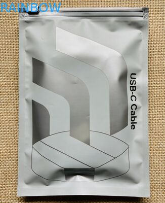 Nhập ấn tùy chỉnh PVC tái chế nhựa mat có thể đóng lại bao bì với ba mặt niêm phong