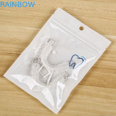 Custom Flat Zip Lock Mylar Bags Một mặt Transparent Zipper Retainers cho răng giả Clear Aligner Packaging Bag