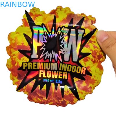 Thùng Mylar chống mùi Holographic tùy chỉnh chống trẻ em với khóa lại cho bao bì đồ ăn nhẹ