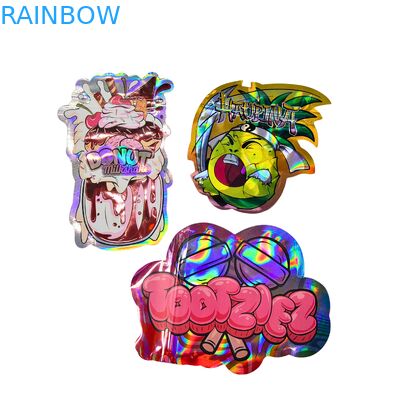 Sản phẩm bán buôn tùy chỉnh in hình đặc biệt túi hoa cao su 3.5 7g đứng lên túi chống trẻ em với logo