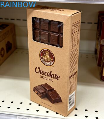 Hộp Giấy Kraft Tự Phân Hủy Cao Cấp, An Toàn Thực Phẩm, Có Cửa Sổ Trong Suốt Để Đóng Gói Thanh Sô Cô La