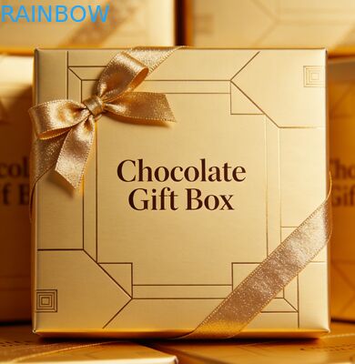 Nhập giấy vàng ấn bản tùy chỉnh hộp quà cưới với cửa sổ rõ ràng cho kẹo và sô cô la