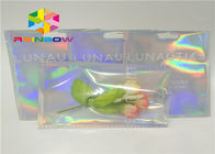 Laser Mylar túi giấy với mặt rõ ràng cho sơn móng tay lấp lánh bột đóng gói mỹ phẩm túi hologram lá bao bì