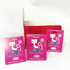 Hiển thị thẻ giấy in tùy chỉnh xé hộp có đường khía Hộp thẻ Pussycat màu hồng với vỉ
