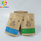 Túi giấy đứng với logo tùy chỉnh Bao bì giấy Kraft nâu có thể uốn lại cho hạt cà phê