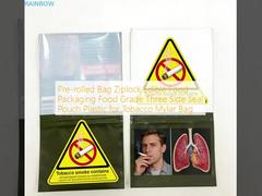 Túi cuộn sẵn Ziplock Bao bì thực phẩm ăn được Lớp thực phẩm Ba mặt niêm phong túi nhựa cho thuốc lá Mylar Bag