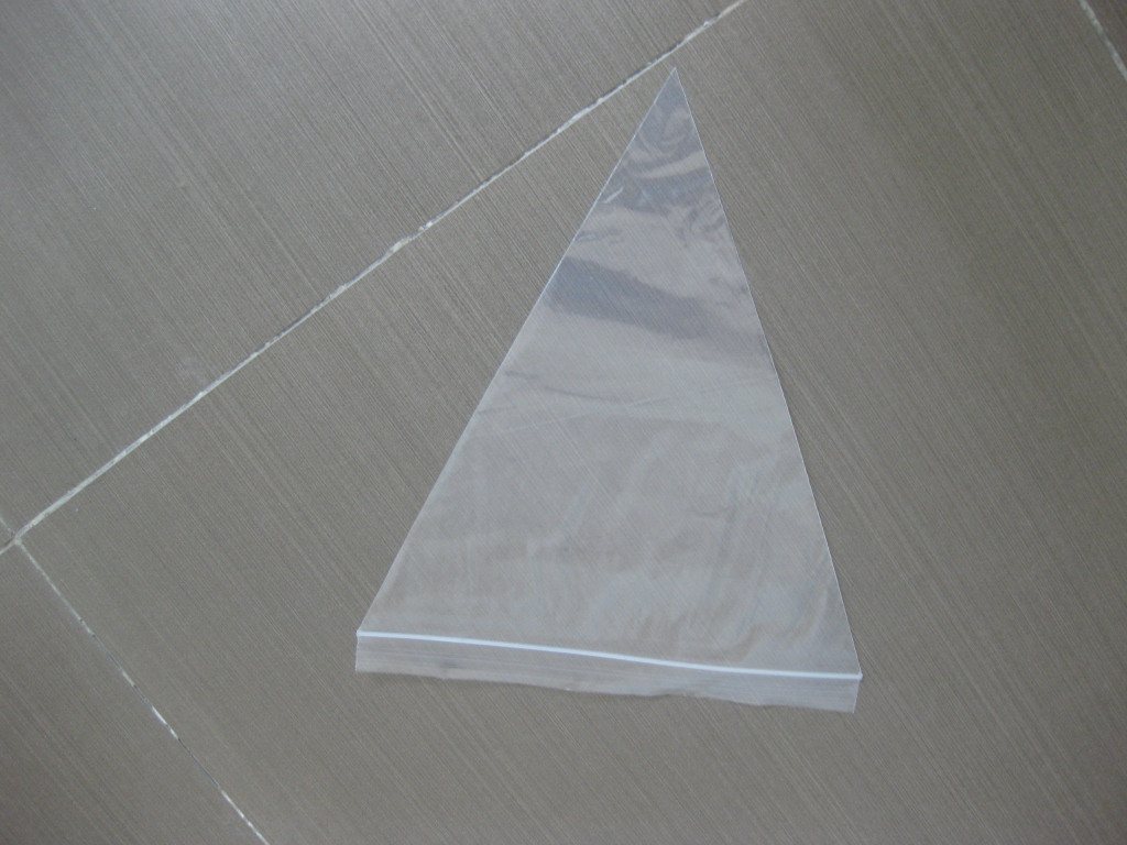 Tam giác Ldpe Grip Túi có dán cho Pizza Saver, Zipper Đóng