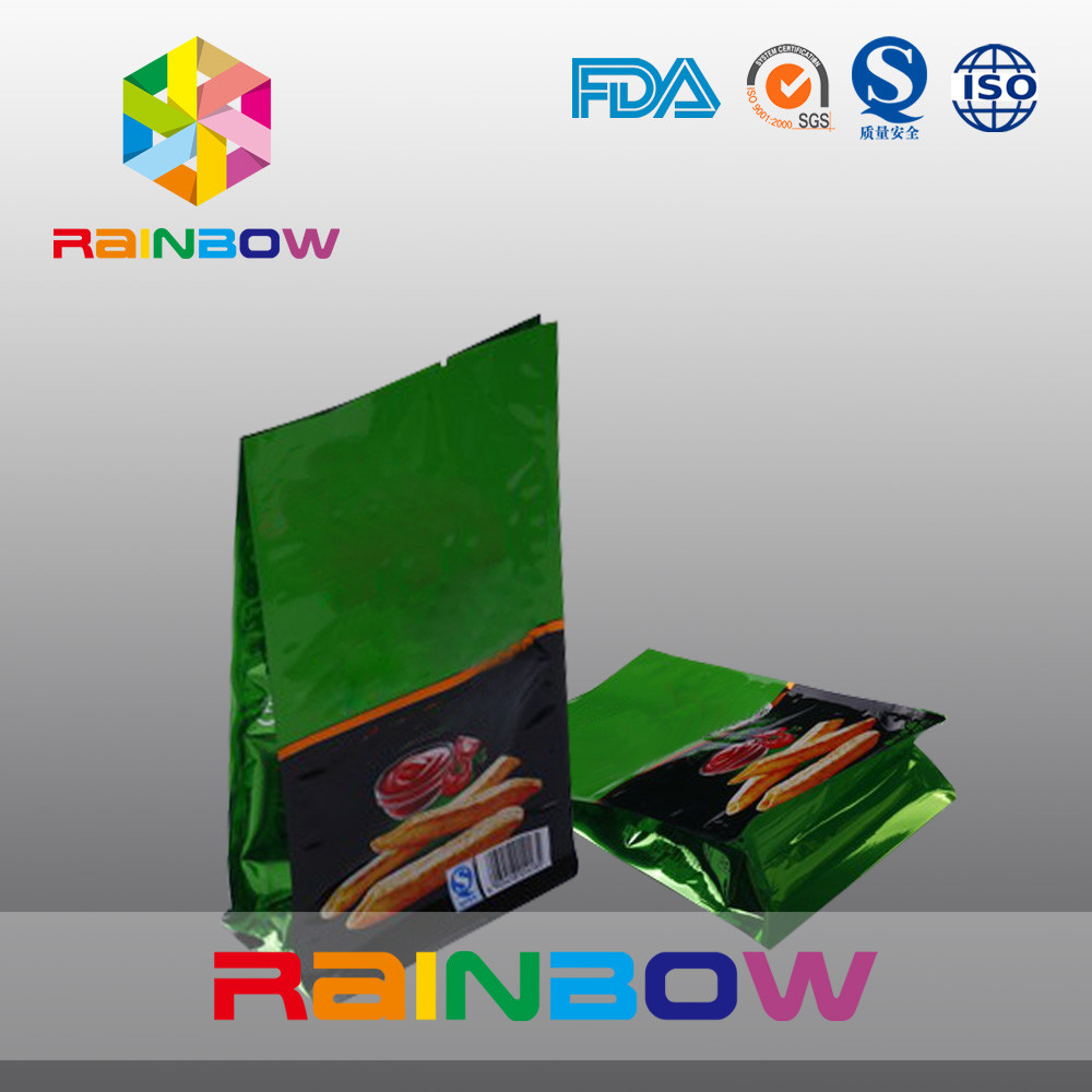 Nhựa Shining Kết thúc đáy phẳng đứng lên Chips Bao bì túi với nước mắt