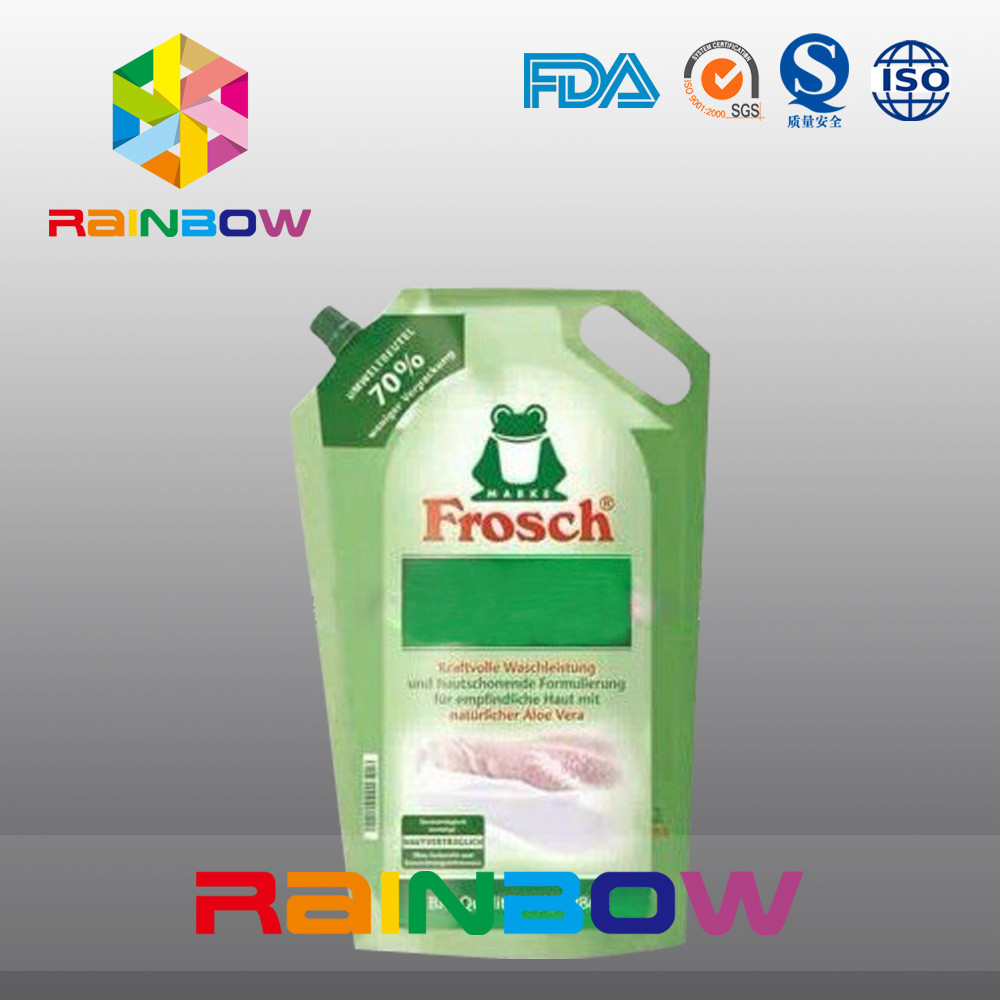 Lá nhôm đứng lên túi Spout có lỗ tay để giặt