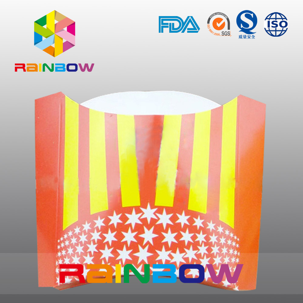 Phân hủy sinh học Lấy đi Hộp giấy dùng một lần Bao bì chiên kiểu Pháp