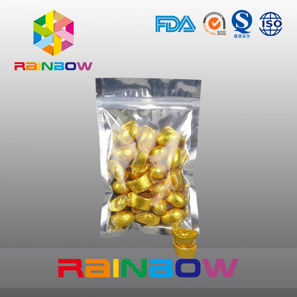 100g Túi Snack Bao bì phía trước Transprent Back Foil with Zipper
