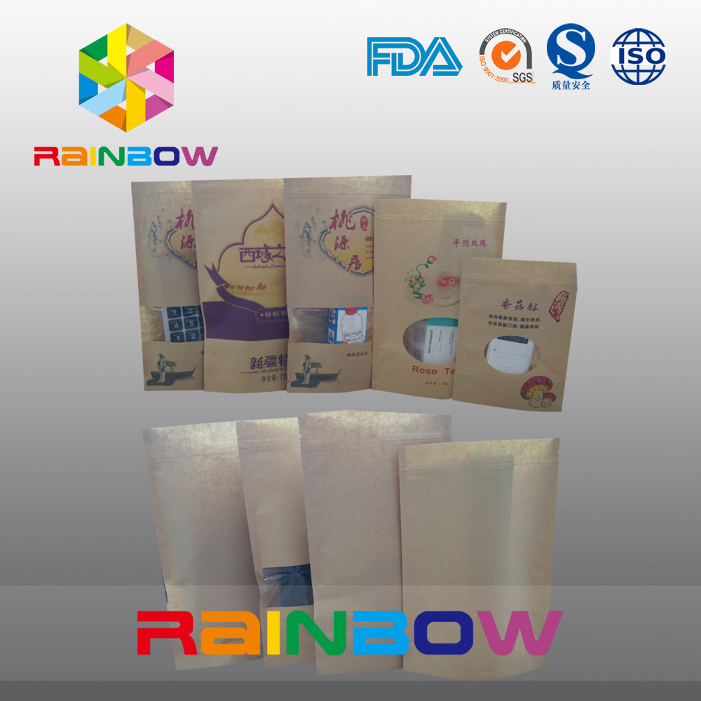 Tùy chỉnh in bao bì túi giấy, bao bì thực phẩm Snack Doupack với Ziplock