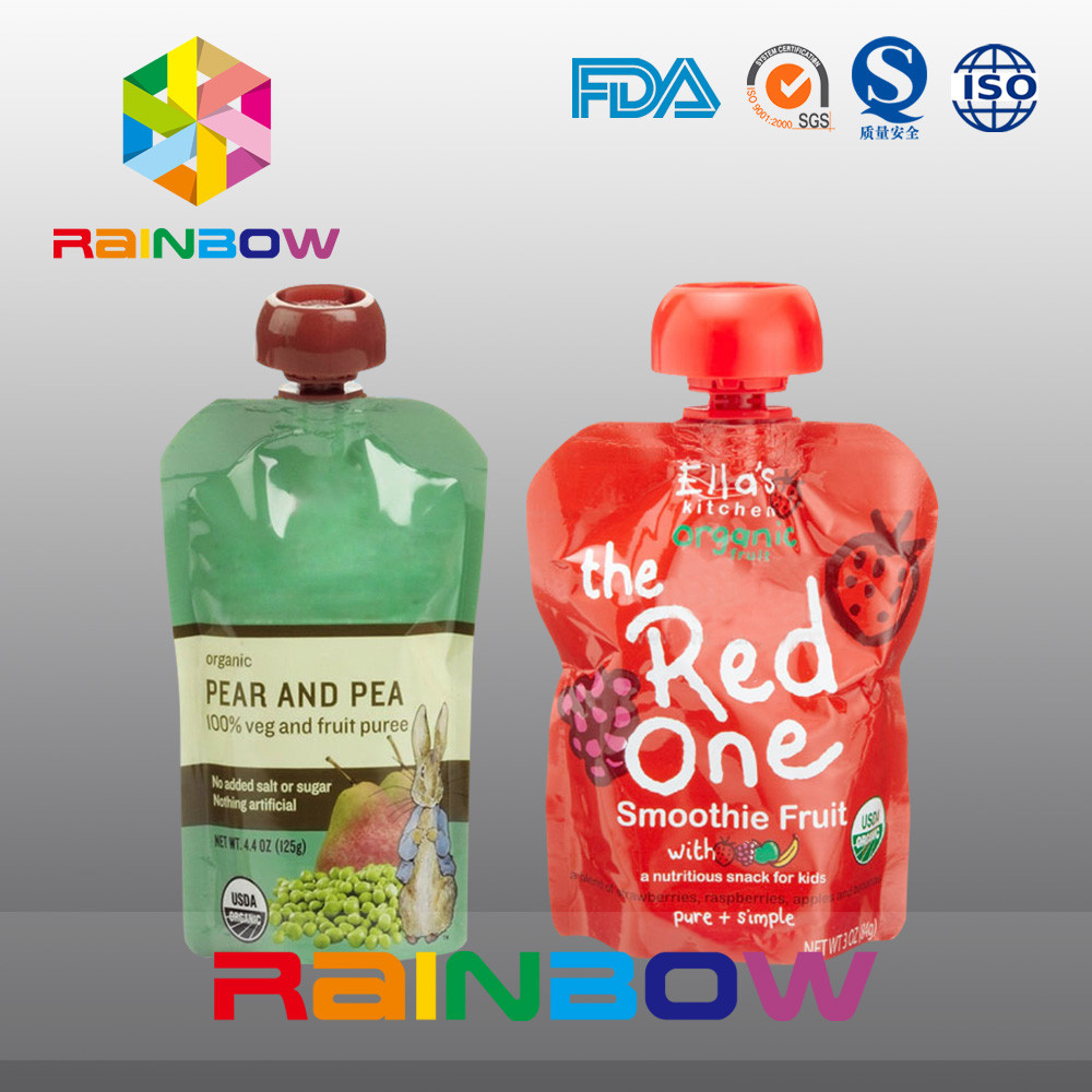 140ml 200ml Túi đựng thức ăn trẻ em được cô lập lại có khóa kéo đôi