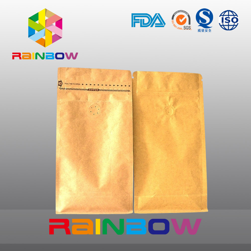 Vách ngăn dưới đứng lên túi ziplock cho bao bì cà phê có van