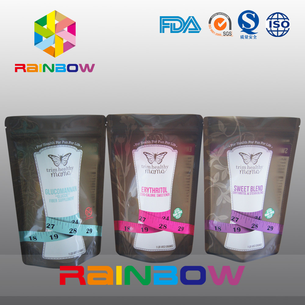 Túi nhựa ziplock đáy cho bao bì đường / kẹo / gia vị