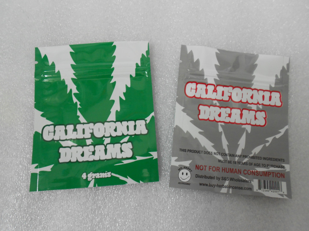 California Dream Herbal Incens Bag / Mylar Zipper Research Hóa học Viên thuốc