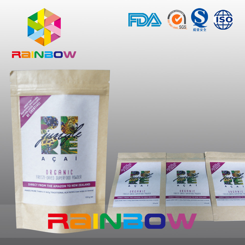 Logo In Chia Hạt Krafter Giấy Ziplock Túi / Nut Snack Thực phẩm