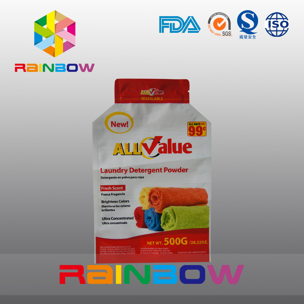 Tùy chỉnh in túi nhựa bao bì cho 500g bột giặt / bột giặt