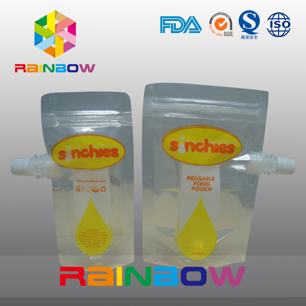 Stand Up Liquid Juice Bag, khóa kéo uống túi in ống đồng