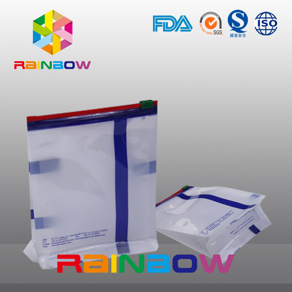 Kích thước tùy chỉnh White Qual Seal Flat Gusset đáy với Slide Ziplock cho bao bì thực phẩm