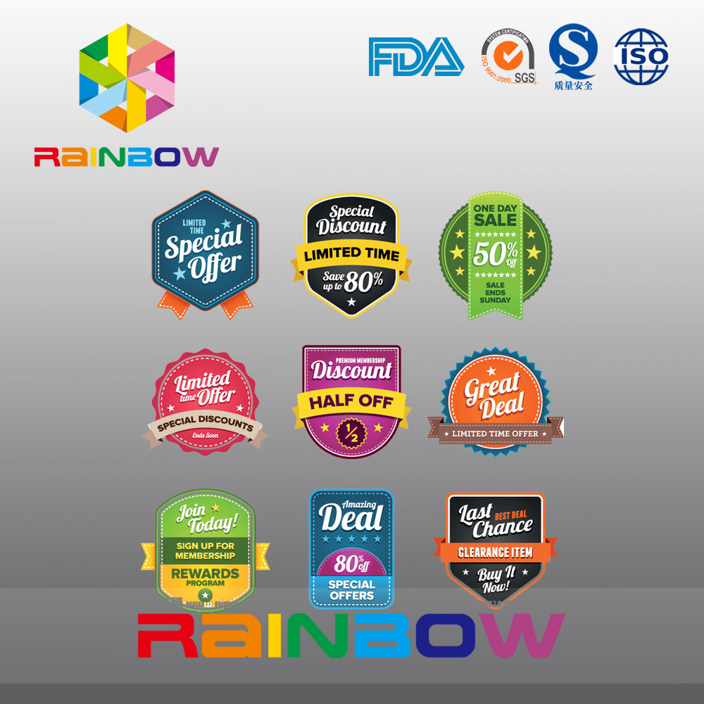 Nhãn nam châm giấy Nhãn giấy, nhãn rượu màn hình lụa không đều cho thực phẩm sức khỏe