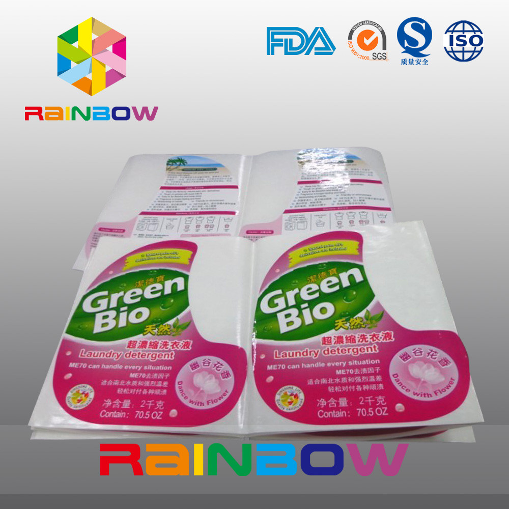 Nhãn nhựa không thấm nước Nhãn dán tự dính Shrink Nhãn cho chai chất tẩy rửa lỏng