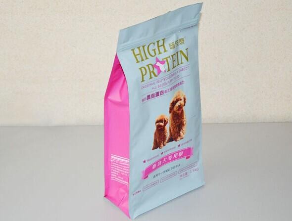 Giấy nhôm mờ 8 mặt con dấu Pet Dog Food Bag Bao bì có dây kéo