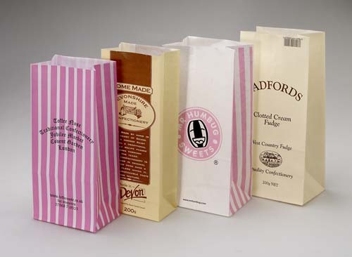 Logo tùy chỉnh Túi giấy kraft Bỏ đi thức ăn nhanh / Bánh mì / Túi mua sắm