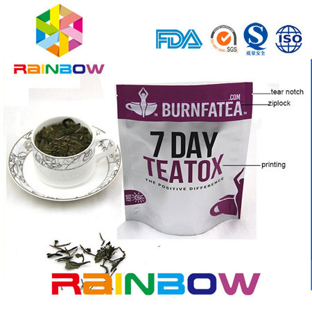 Side Gussatted Doy Pack Giấy gói trà giấy Túi nhôm Lá nhựa Ziplock