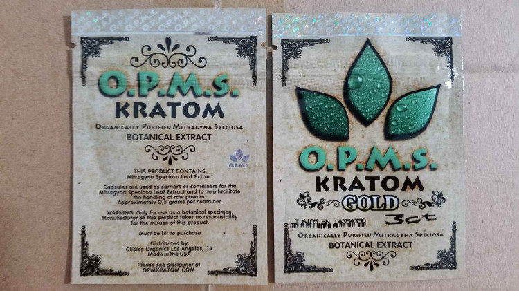 Tùy chỉnh bao bì thảo dược kratom / viên nang 3ct OPMS